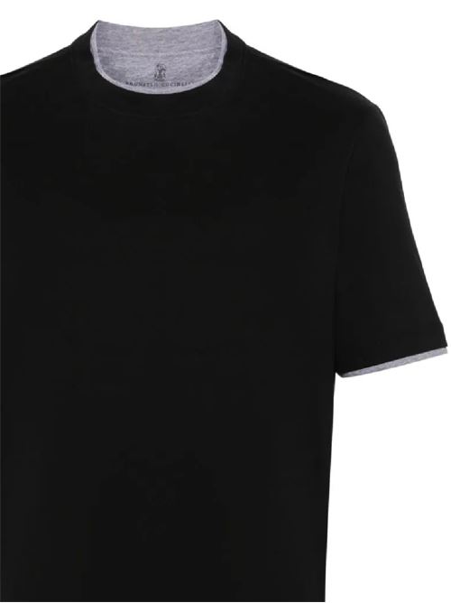 Black cotton men's t-shirt Brunello Cucinelli | M0B137427CCB75